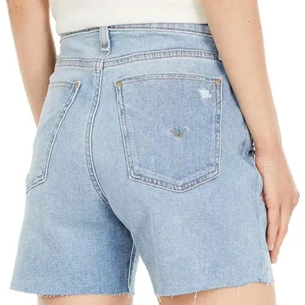 Hudson Jeans Devon High-Rise Distressed Biker Shorts in‎ Lift Me Up Size 24 New
